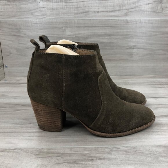 Madewell Shoes - Madewell Booties Womens 6.5 Brenner Brown Suede Heeled Ankle Boots